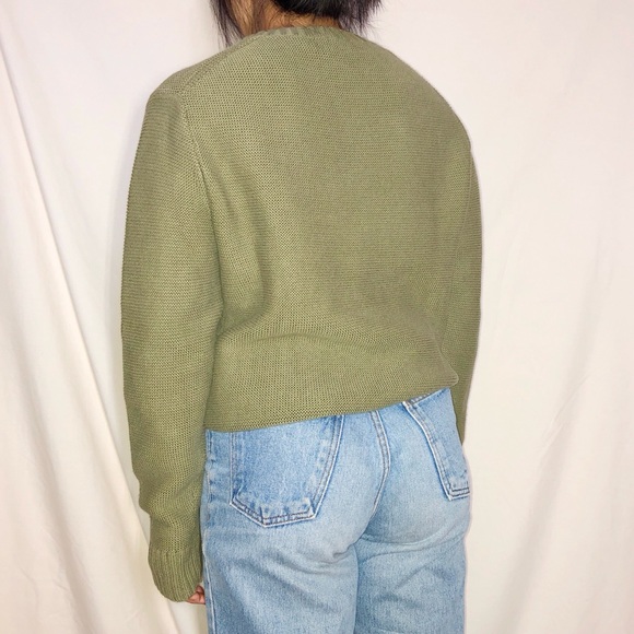 J Crew Organic Cotton Khaki Pullover Crewneck Knit - Picture 4 of 6